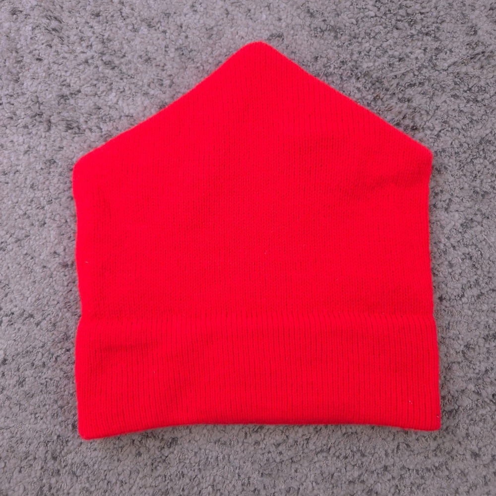 Vintage Maureen Of‎ The Mews Beanie One Size Safety Orange Knit Cap Skull USA